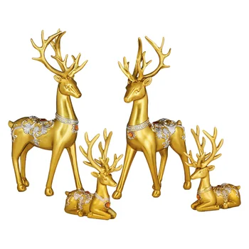 1 Elk dekorlari to'plami qatronlar Elk haykaltaroshlik ish stoli Elk bezaklari ofis Elk dekorasi
