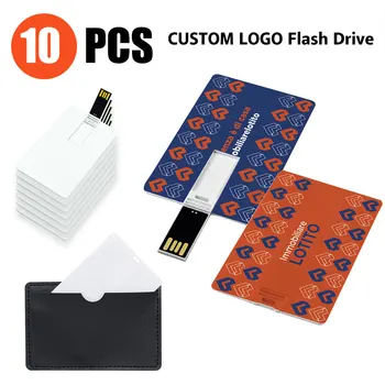10dona/lot 64GB kredit karta Custom Logo USB flesh haydovchi 2.0 American Express qalam haydovchi 32GB 8GB 16GB Bank kartasi Xotira tayoq sovg'a