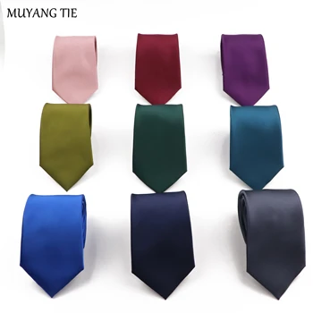 15 rangli qattiq rangli 8cm Polyester Tie Fashion rasmiy biznes smoking Cravats to'y sovg'asi aksessuarlari