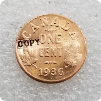 1936 yilda ko'tarilgan nuqta bilan Kanada 1 Sent nusxasi esdalik tangalari-replika tangalari medal tangalari kollektsiyalari