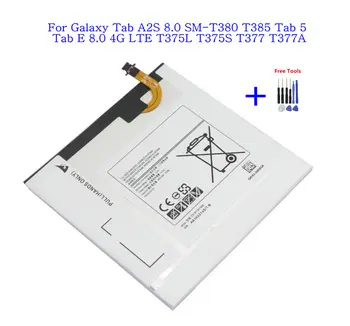 1x 5000mAh eb-Bt367abe Galaxy Tab A2S uchun almashtirish batareya 8.0 SM-T380 T385 Tab 5 Tab E 8.0 4G LTE T375L T375S T377 T377A