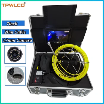 20m kabel g'altak 17mm quvur kanalizatsiya endoskop Video kamera 6 LED 7inch LCD Monitor suv Santexnika sanoat inspeksiyasi tizimi