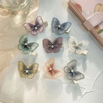 2PC Koreya Cute Butterfly soch panjasi yon Kliplar ayollar Qizlar bolalar bolalar Hairpin sovg'a partiyasi soch Aksessuarlar Bosh kiyim Ornament