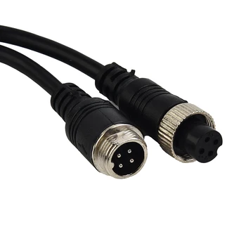 4-pinli Video kabel M12 kabeli va avtomobil nazorati adapteri simli uzatma kabeli GX12 / M12 va 2m Kuzatuv engil vazn