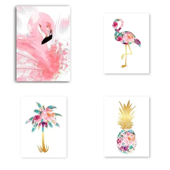 5D DIY Olmosli rasm Palma ananas Flamingo san'ati to'liq kvadrat Olmosli kashtado'zlik Xoch tikuv to'plami uy dekorasi olmos mozaikasi