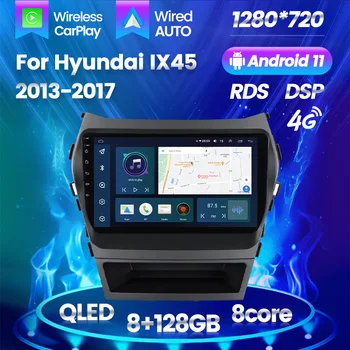 8 Core 2 Hyundai IX45 uchun Din avtomobil Radio Multimedia 2013 - 2017 Video Player Android Avto Carplay 4G HIFI GPS navigatsiya Stereo