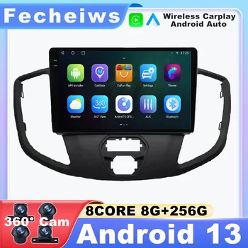 9 dyuymli Android 13 Ford Transit 2015 - 2018 avtomobil Radio navigatsiyasi GPS Autoradio AHD multimedia 4G LTE ADAS DSP No 2din BT