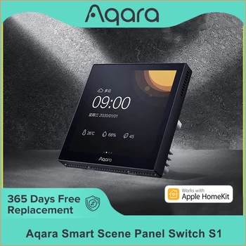 Aqara Smart Scene Panel kaliti S1 3.95 dyuymli sensorli ekran ilovasi Siri ovozli boshqaruv Smart Home uchun HomeKit ilovasi bilan ishlash