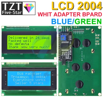 Arduino uchun Tzt LCD2004+I2C 2004 20x4 2004A ko'k/yashil ekran HD44780 belgi LCD /Vt iic/i2c seriyali interfeys Adapter moduli