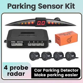 Avtoturargoh sensori to'plami detektori Temp Parktronic LED displeyli signal teskari zaxira Radar Monitor tizimi 4 Sensor 12v kuchlanish bilan