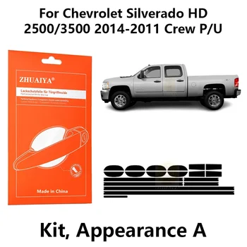 Chevrolet Silverado HD 2500/3500 2019-2011 Extd P/U uchun eshik chet qo'riqchilari eshik tutqichi Kubogi bo'yoq himoya plyonkasi TPU PPF