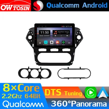 Ford Mondeo uchun Qualcomm 8Core Android avtomobil Media 4 mk4 2010-2014 GPS 360 panoramik Radio CarPlay DTS DSP HIFI optik HDMI