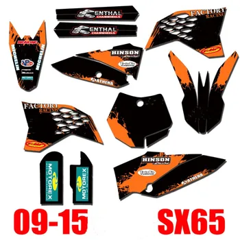 KTM SX 65 2009 2010 2011 2012 2013 2014 2015 uchun moslashtirilgan raqam nomi mototsikl SX-65 grafik stikerlari to'plami