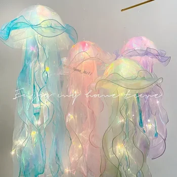 Litte Mermaid Meduza LED fonar DIY Mermaid partiyasi dekorasi dengiz ostida partiya dekorasi qiz chaqaloq suv parisi tug'ilgan kun sovg'alari