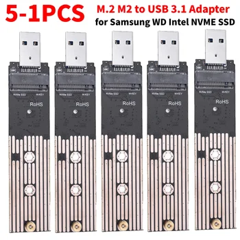 M. 2 NVMe qattiq Disk Converter USB3.1 SSD Converter 10Gbps Gen 2 karta vilkasini aylantirish va Samsung jahon qora Intel NVMe SSD uchun o'ynash
