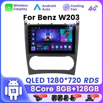 Mercedes Benz uchun Android 13 DSP V203 V209 C180 C200 C220 C230 2005 - 2009 avtomobil Radio Multimedia pleer Carplay GPS Navi 2 Din