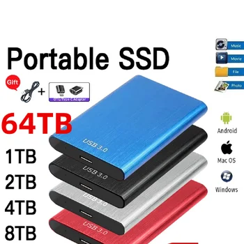 Mobile Solid State Drive 1TB portativ SSD USB 3.0 tashqi qattiq disk 500gb Type-C Laptop Mac kompyuter uchun yuqori tezlikdagi qattiq Disk