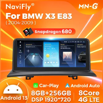 NaviFly 2024 yangi S680 Android 13 Bt5.1 uchun X3 E83 2004-2009 avtomobil Radio ulangan tizimlari Video o'quvchi Carplay DSP 6NM CPU