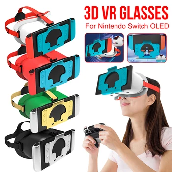Nintendo kaliti uchun 3D VR ko'zoynaklar OLED 3D Virtual haqiqat filmlari Gamer Headband VR garniturasi OLED kaliti uchun qulay Bosh tasmalari
