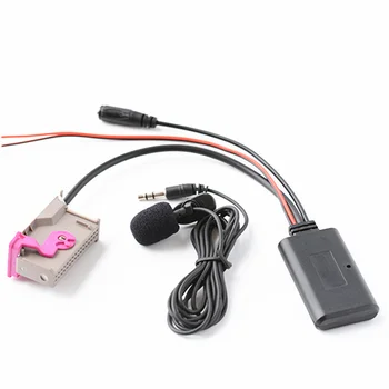 RNSE Bluetooth aux Adapter musiqa mp3 aux-Audi A3 A4 A6 A8 TT R8 RNS-E 32PIN uchun Audio kabel mikrofon naushnik