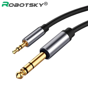 Robotsky Jack 3.5 Audio kabel 6.5 mm erkak uchun 3.5 avtomobil eshitish uchun erkak Audio Adapter Xiaomi redmi Extension kabel 3.5 Converter