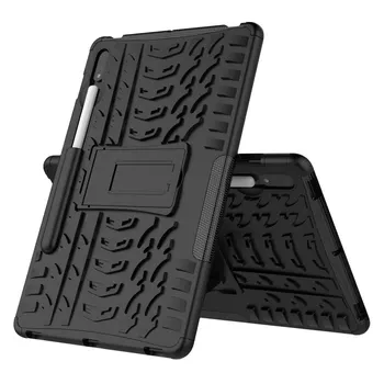 Samsung Tab S7 SM uchun Case - T870 case 11 inch 2020 TPU+Samsung Tab S7 SM uchun kompyuter planshet stend zirh qopqoqni-T870 T875 T876B coque