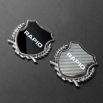 Skoda RAPID Metal Label Sticker Label Emblem Chrome car accsesories uchun 2 dona avtomobil tomoni Fender Sticker oyna stikeri