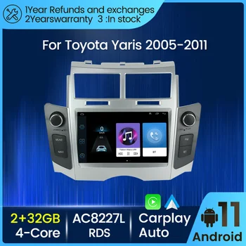 TOYOTA YARIS uchun Android 11 2din 2 din avtomobil Radio navigatsiya GPS Multimedia Video Player 2005 - 2011 avtomobil stereo DVD FM Headunit