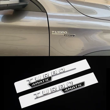 TURBO 2MATIC Mercedes Benz uchun 4pcs avtomobil tomoni Fender stikeri V212 E63 CLA V117 V205 C63 V207 V176 V202 avtomatik Sozlash aksessuarlari