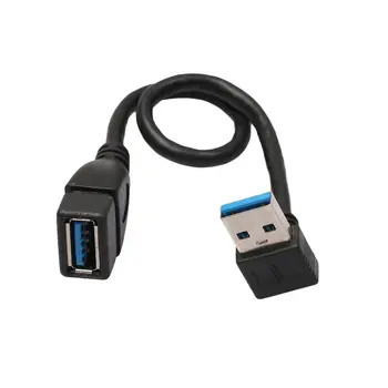 USB 3.0 to'g'ri burchakli 90degree uzatma kabeli erkakdan ayol Adapter simiga, 20 sm