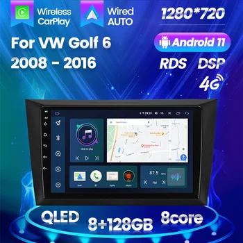 Volksvagen Golf uchun 8core 2din avtomobil radio Multimedia 6 2008 - 2016 Video Player Android Avto Carplay 4G HIFI GPS navigatsiya Stere