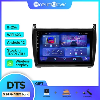 Volksvagen POLO uchun Prelingcar 2012-2014 Android 12 avtomobil Monitor 8 256G Carplay RDS GPS qurilgan 2din Radio DVD pleer DST