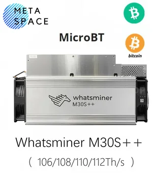 Yangi Bitcoin konchi MicroBT Thatsminer M30S++ 112/110/108/106th/S ASIC konchi 3410 Vt Bitcoin BTC quvvat manbai bilan qazib olish SHA256