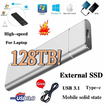Yuqori tezlikdagi 1TB 2TB 16TB SSD portativ tashqi qattiq holatdagi qattiq disk USB3.1 interfeysi kompyuter/kompyuter/Noutbuklar uchun mobil qattiq disk
